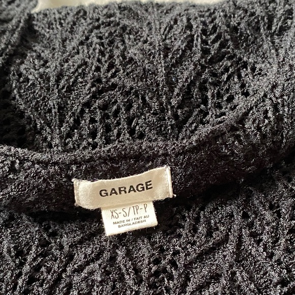 Garage Cropped Crochet Tank Top, Black, XS-S - Picture 4 of 5